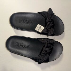 PINK Victoria's Secret Black Slippers